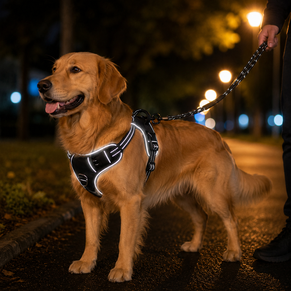 Arnés Reflectante Antitirones con Correa para Perro