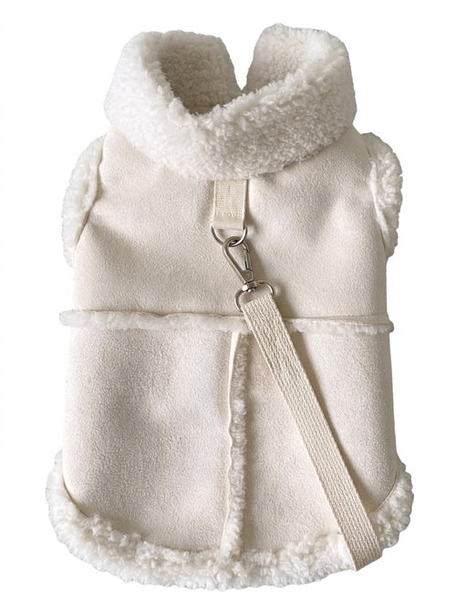 Chaleco Estilo Shearling con Cuello Afelpado